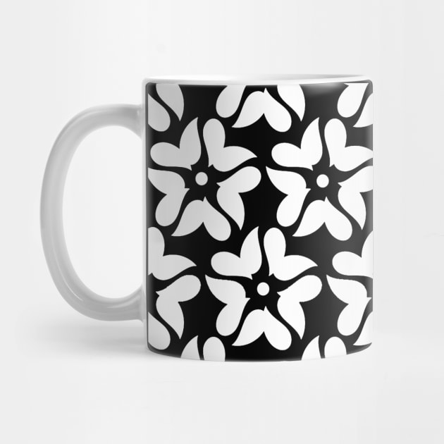 Black and white flower pattern by Spinkly